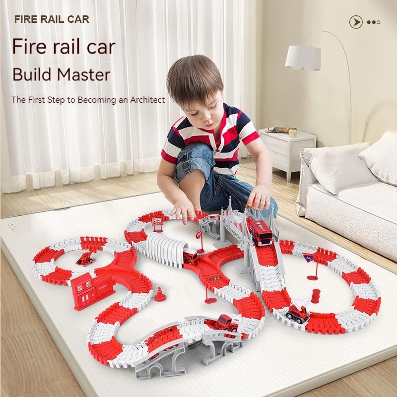 Пожарная машина, трек, сборка  – обзор и цена Model Kit Train